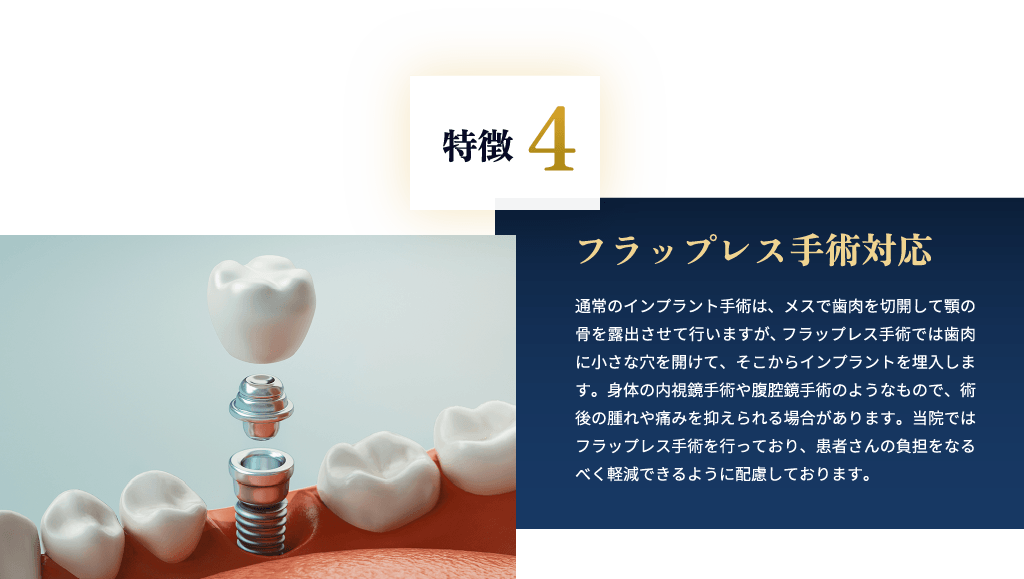特徴4 フラップレス手術対応